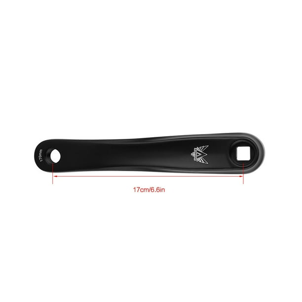 170Mm Bike Aluminum Alloy Left Single Chain Crank Arm Replacement Accessories Rhombic HoleBlack Bike Crank Arm